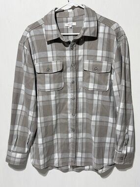 NN07 ARNE Taupe & White Plaid Button-Up Shirt